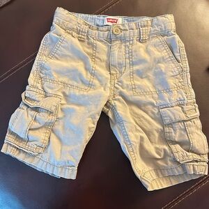 Beige cargo shorts for boys